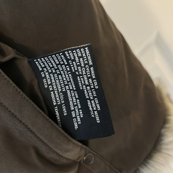 Weatherproof reversible faux fur and brown SZ L high funnel neck puffy gorpcore - Picture 12 of 16